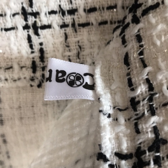 Cream and black with silver threads zip up dressy formal high rise shorts size M - Picture 9 of 15